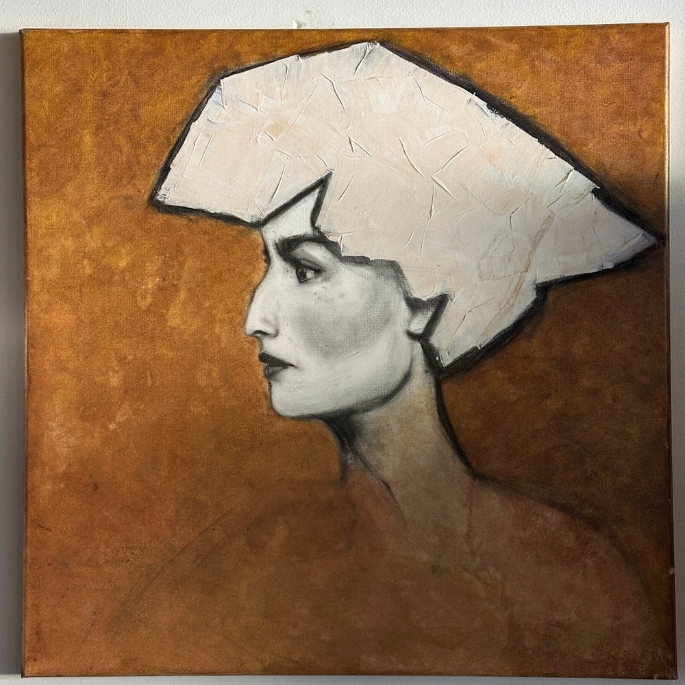 Abstract Portrait Art in Earthy Tones